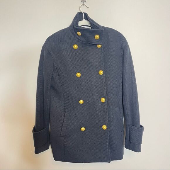 $645 NWT Ramy Brook Navy Peacoat with Notched Collar XS - Picture 3 of 10